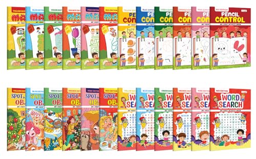 My First Activity Book  Word Search, Mazes, Pencil Control and Spot the Hidden Object  Available in Yellow, Green, Blue, Pink, O