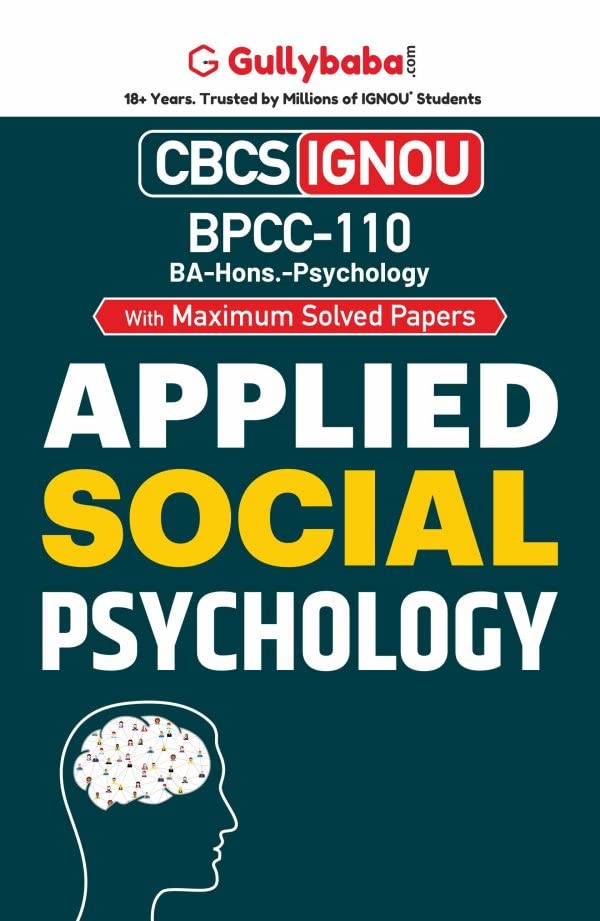 Gullybaba IGNOU BA (Honours) 4th Sem BPCC110 Applied Social Psychology in English  Latest Edition IGNOU Help Book with Solved 