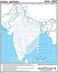 Small Size Outline Practice Map Of India Rivers (100 Maps) Indian Book Depot