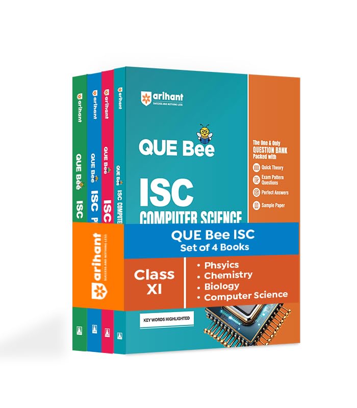 Arihant QUE Bee ISC Physics, Chemistry, Biology and Computer Science Class 11 Exam 2026 | Question Bank with Quick Theory, Exam 
