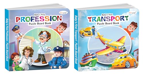 Babys First Profession and Transport Puzzle Board Book : Kids educational book, Fun toddler board book, Kids Puzzle board book