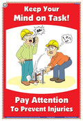 Sas02E | Teachingnest | Mind On Task | English | 33X48 Cm | Accidental Safety Poster | Industrial Safety Posters | Wall Sticking