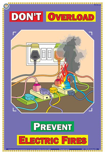 Ses07E | Teachingnest | DonT Overload | English | 33X48 Cm | Electrical Safety Poster | Industrial Safety Posters | Wall Stick