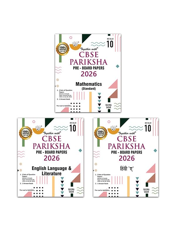 Together with CBSE Pariksha Class 10 PreBoard Papers English Language & Literature, Hindi A & Maths (Standard) for 2026 Board e