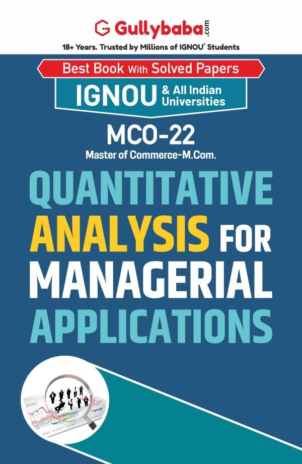 Gullybaba IGNOU CBCS MCOM (New) MCO22 Quantitative Analysis for Managerial Applications in English