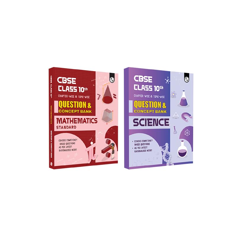 CBSE Class 10th Mathematics and Science Combo Set of 2 Books Question & Concept Bank Chapterwise & Topicwise Exam 2023  2024 | 