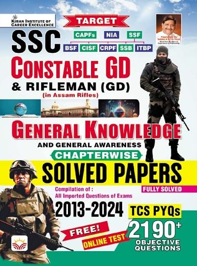 SSC Constable GD General Knowledge Chapterwise Solved Papers TCS PYQs 2190+ Objective Questions (English Medium) (5069)