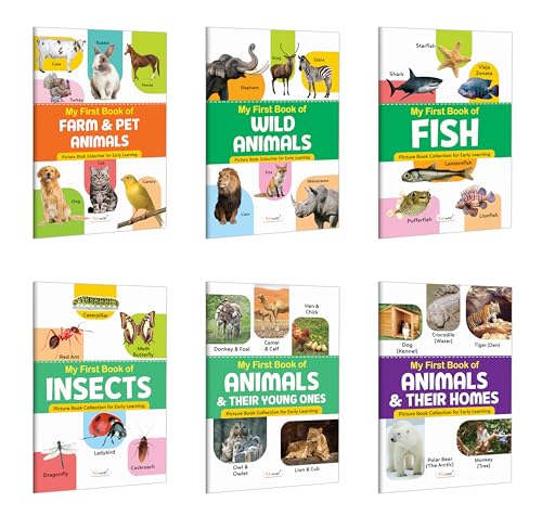 My First Book of Farm & Pet Animals, Wild Animals, Fish and more : educational book for kids, Picture book for toddlers, Book f