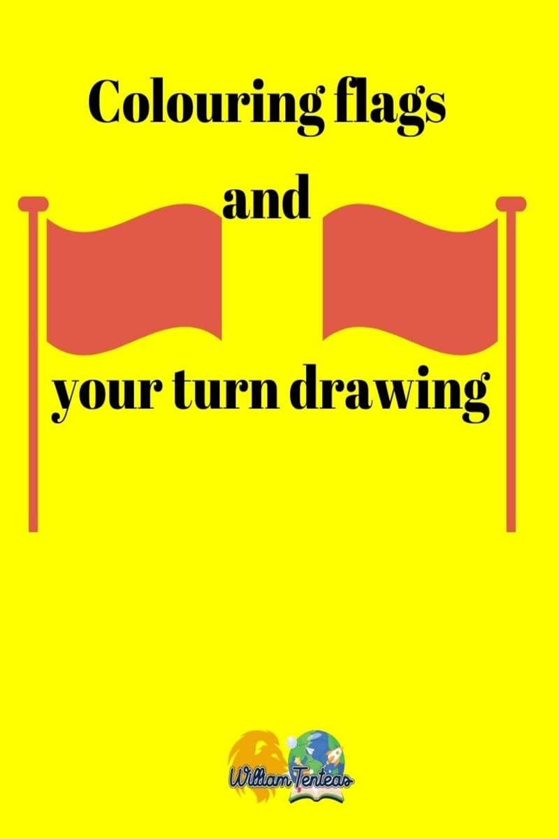 Colouring flags and your turn drawing : Colouring book of flags and general information: area, population, continent, etc.