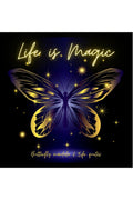 LIFE IS MAGIC : Amazing Butterfly Mandala readytocolor pages for Meditation and Mindfulness with Zen and Life Quotes I Stress 