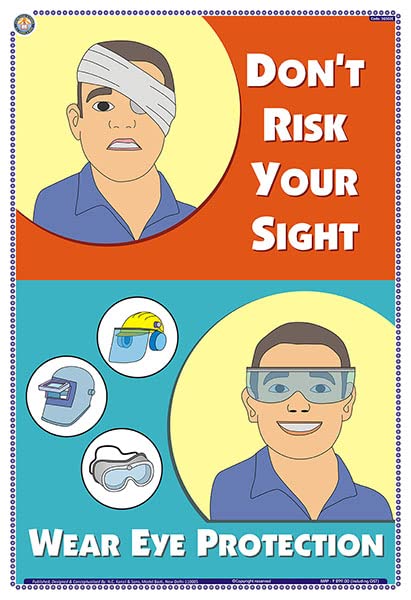 Sgs02E | Teachingnest | Wear Eye Protection | English | 33X48 Cm | General Safety Poster | Industrial Safety Posters | Wall Stic