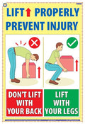 Smh01E | Teachingnest | Lift Properly | English | 33X48 Cm | Material Handling Safety Poster | Industrial Safety Posters | Wall 