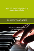 Best 165 Telugu Songs (Ver 1.0)  (Saregama) Format : Rushisbiz Piano Notes  (Video Links+Notes+Scales+Index)  Medium Size (6X