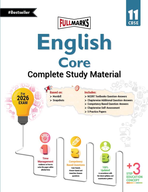 Full Marks English Core Complete Study Material Class 11 | Based on Hornbill, Snapshots | Includes Chapterwise Summary, Solved Q