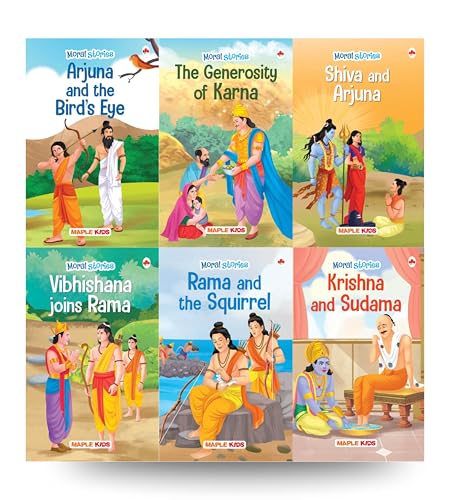 Moral Story Books for Kids (Set of 6 Books) (Illustrated)  The Generosity of Rama, Vibhishana Joins Rama, Shiva and Arjuna, Kri