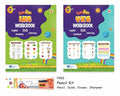 Kinder Activity LKG and UKG worksheets Combo (English, Maths, GK, Colouring) 240 pages with Activity Stikcer, Stick and Folder