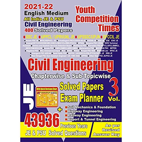 (English Medium)Civil Engineering Chapterwise Solved Papers/Exam Planner vol 3 with formula chart