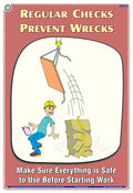 Sis06E | Teachingnest | Regular Checks Prevent Wrecks | Hindi | 33X48 Cm | Industrial Safety Posters | Wall Sticking [Poster]