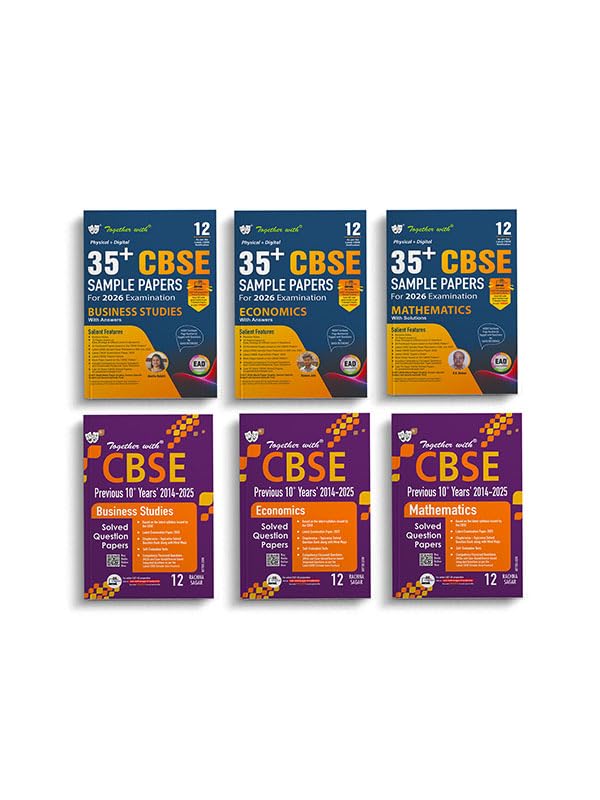 Together with Previous 10 Years Question Papers (20142025) and EAD level based 35+ CBSE Sample Papers 202526 for Economics, Ma