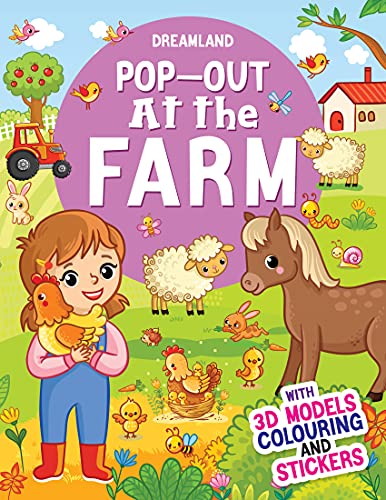 PopOut At the Farm Book for Kids Ages 410 | With 3D Models, Coloring Pages & Fun Stickers | Creative Activity Book for Children