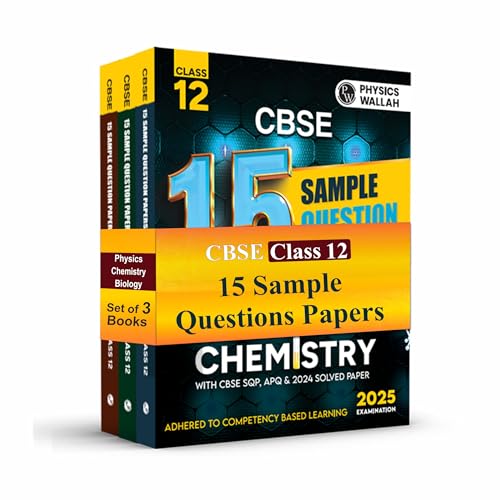PW CBSE | Class 12 | 15 Sample Question Papers Physics, Chemistry & Biology Combo Set of 3 Books For 2025 Exam [Paperback] PW