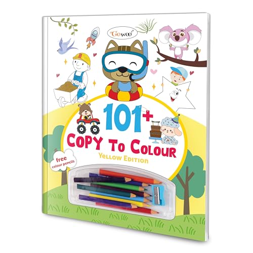 101+ Copy to Colour  Yellow Edition : Coloring Fun for young kids, Kids Color Copy Book, Kids Art Book, Coloring Book for kids