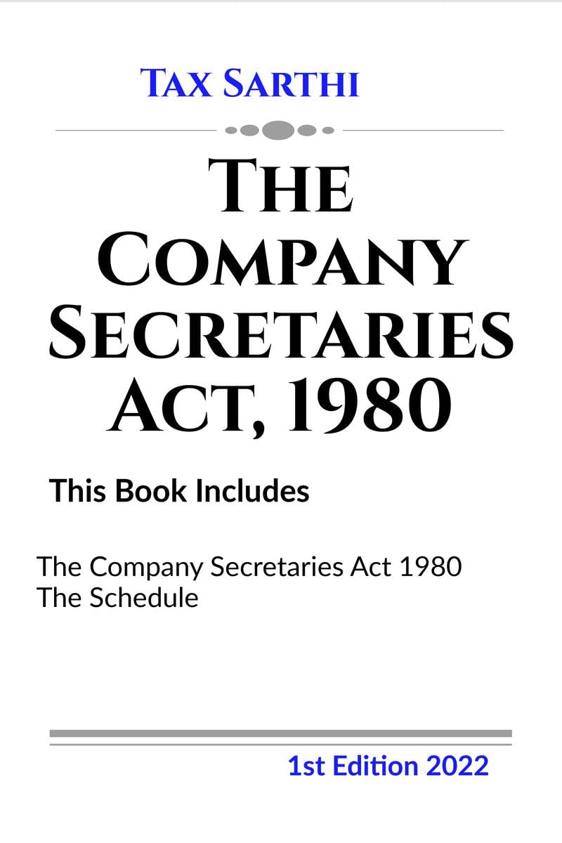 The Company Secretaries Act, 1980 | 1st Edition 2022