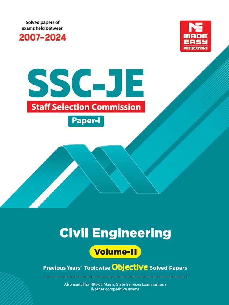 SscJe: Civil Engineering 2025 Previous Year Objective Solved Paper1 Volume2