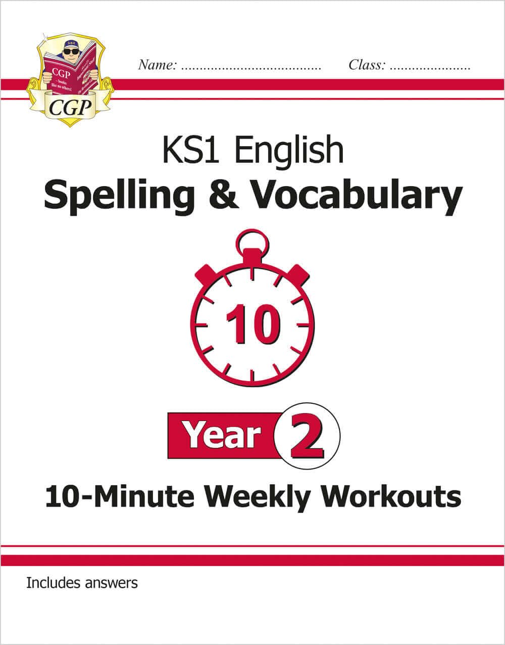 New KS1 English 10Minute Weekly Workouts: Spelling & Vocabulary  Year 2 (CGP KS1 English)