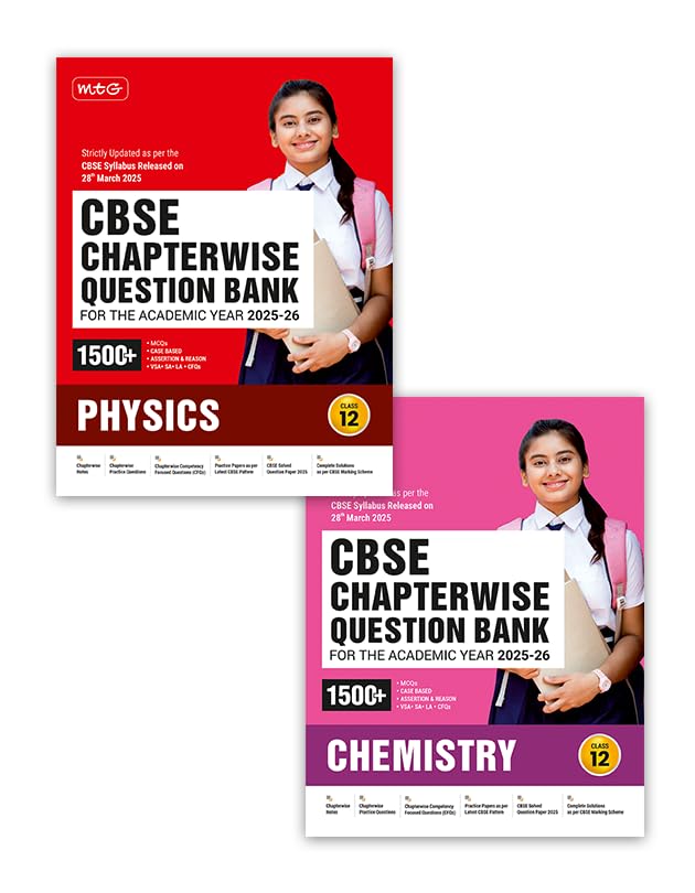 MTG CBSE Chapterwise Question Bank Class 12 Physics & Chemistry For 2026 Board Exam | As Per Latest CBSE Syllabus Released on 28