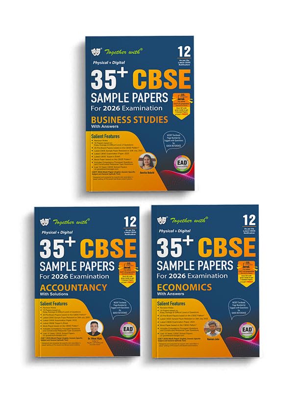 Together with CBSE Sample Paper Class 12 Business Studies, Accountancy & Economics for 2026 Board Exam | 35+ Physical + Digital 