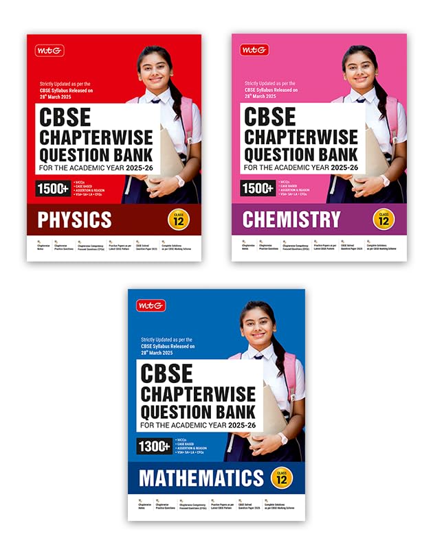 MTG CBSE Chapterwise Question Bank Class 12 Physics, Chemistry & Mathematics For 2026 Board Exam | As Per Latest CBSE Syllabus R