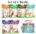 My First Copy to Colour  Alphabet, Birds, Flowers, Fruits, Transport and Vegetables with 10 WAX CRAYONS : Colouring book for ki