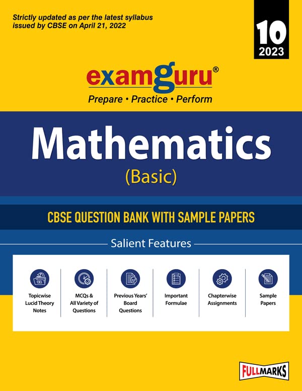 Examguru Cbse Class 10 Mathematics (Basic) Chapterwise & Topicwise Question Bank Book For 202223 Exam (Includes Mcqs, Previous 