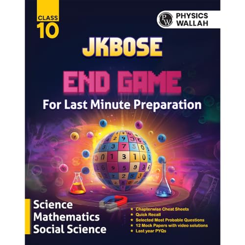 PW JKBose End Game For Class 10 Science, Mathematics and Social Science For 2026 Exams | Chapterwise Cheat Sheets | Quick Recall