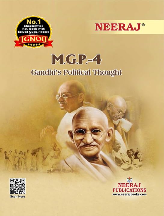 NEERAJ MGP4 Gandhis Political Thought  English Medium for MA Course of, IGNOU  Chapter Wise Help Book including Many Solve