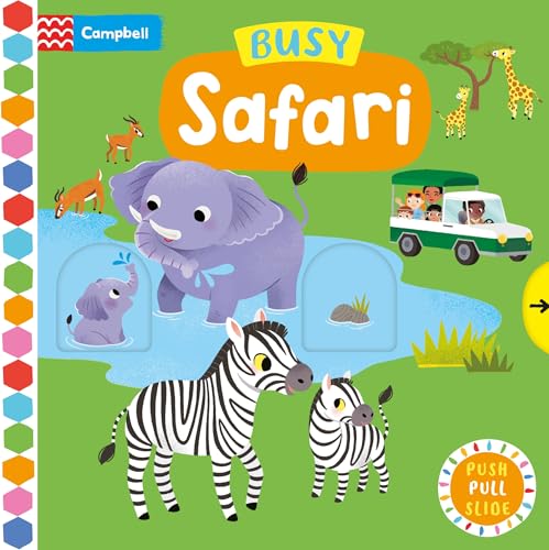 Busy Safari: A Push, Pull, Slide Book (Campbell Busy Books)