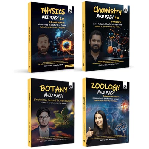PW Chemistry, Physics, Botany and Zoology Med Easy Handwritten Notes Combo set of 4 Books | Notes, Formulas, Tips & Tricks for N