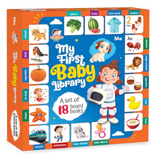 My First Baby Library Boxset: 18 Board Books (12 Pages Each) | Early Learning Gift Set for Kids Ages 2+ | Educational Value for 