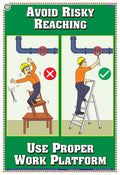 Sas07E | Teachingnest | Avoid Risky Reaching | English | 33X48 Cm | Accidental Safety Poster | Industrial Safety Posters | Wall 