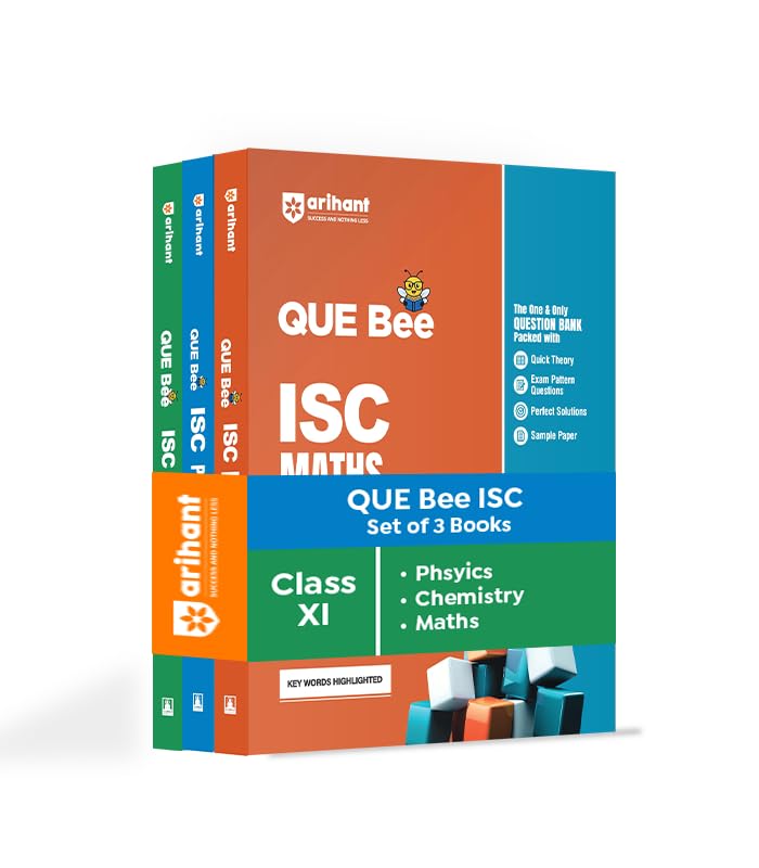Arihant QUE Bee ISC Physics, Chemistry, Math Class 11 | Question Bank with Quick Theory, Exam Pattern Questions, 10 Years PYQs, 