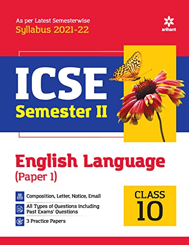 Arihant ICSE English Language (Paper 1) Semester 2 Class 10 for 2022 Exam (Old Edition)