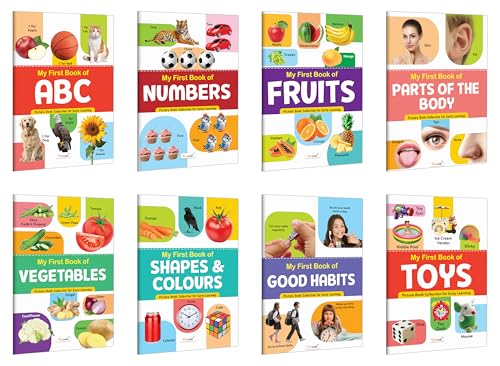 My First Book of ABC, Numbers, Fruits, Parts of the Body and more : interactive book for kids, knowledgeable book for toddlers,