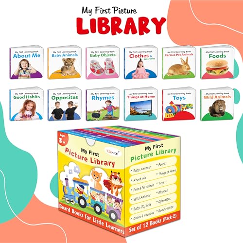 My first learning library box (Yellow Edition) : Kids first little library, Board book for kids, Early learning books, Picture b