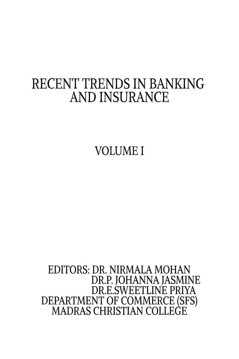 RECENT TRENDS IN BANKING AND INSURANCEVOLUME I