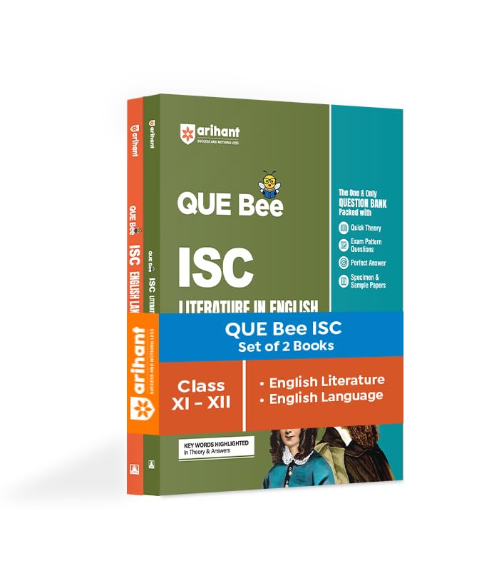 Arihant QUE Bee ISC Literature in English (Paper 2) and English Language (Paper 1) Class 11 & 12 | Question Bank with Quick Theo