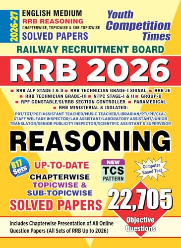 RRB Reasoning Chapterwise Solved Papers English Medium 2026