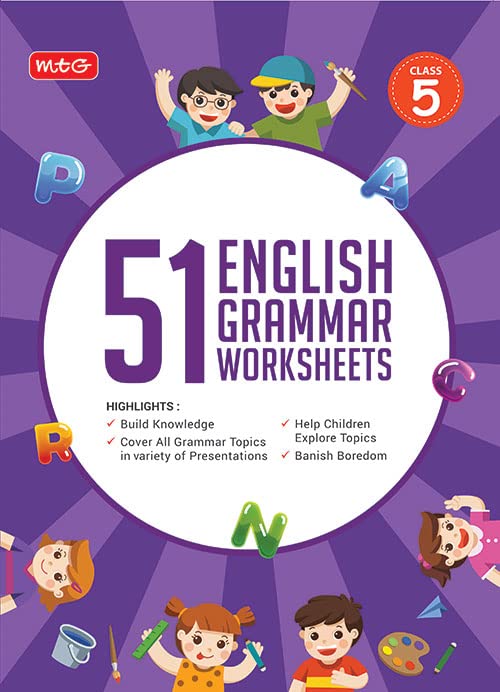 Mtg 51 English Grammar Worksheets Class 5  Grammar Work Books To Practice English Concepts In Interactive Way (Based On Cbse/Nce