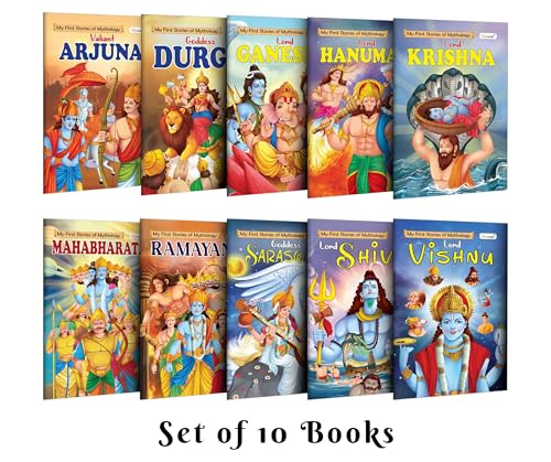 My First Mythology Story book : Arjun, Durga, Ganesha, Hanuman and more  cultural learning mythology set, divine stories for c
