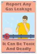 Sch03E | Teachingnest | Report Any Gas Leakage. It Can Be Toxic And Deadly | English | 33X48 Cm | Chemical Safety Poster | Indus